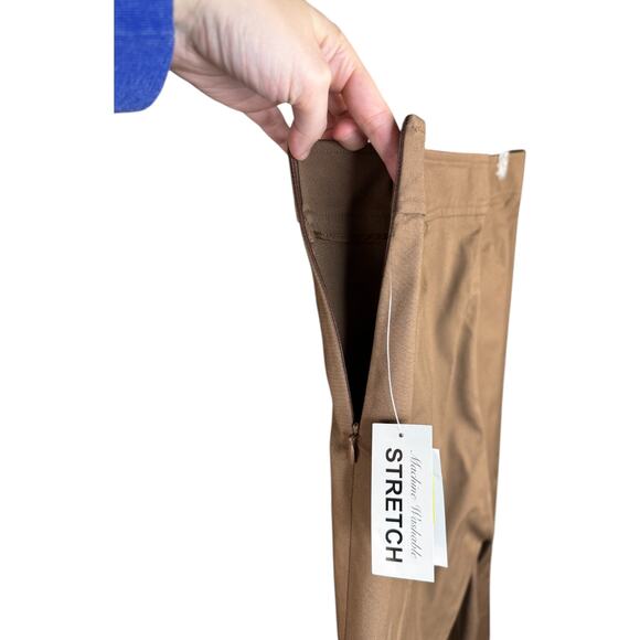 Judith Hart Women's 12 Capri Pants Brown Stretch Side‎ Zip Cotton Blend NWT - Picture 11 of 14